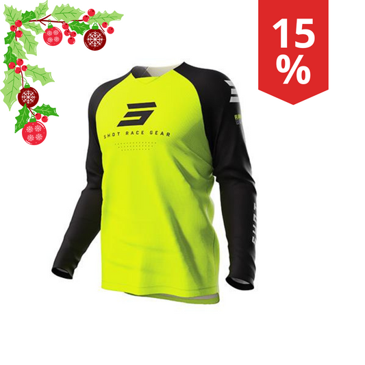 Maglia Motocross Bambino Shot Raw Escape Giallo fluo