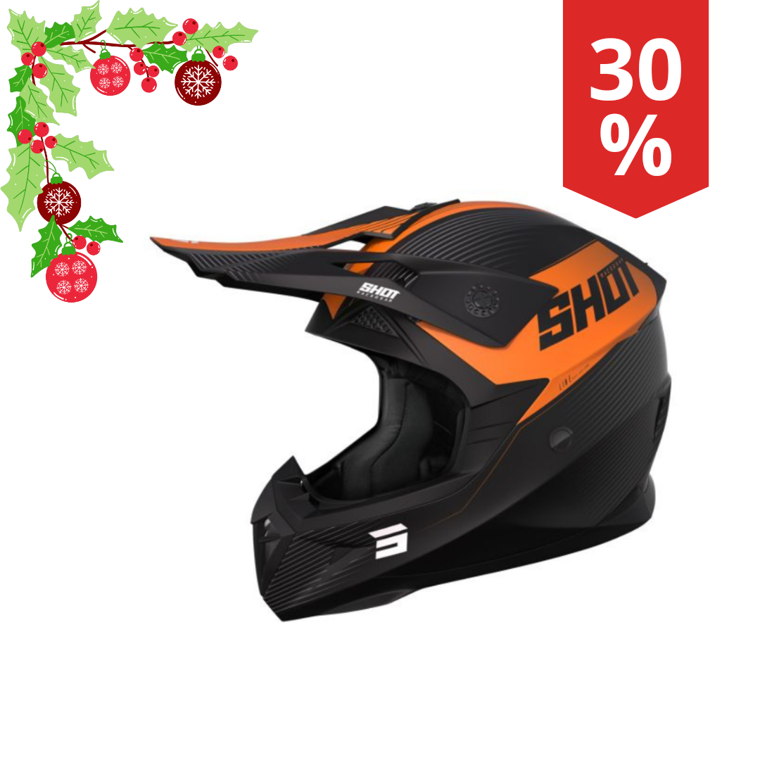 Casco MotoCross Shot Pulse Line Arancio opaco