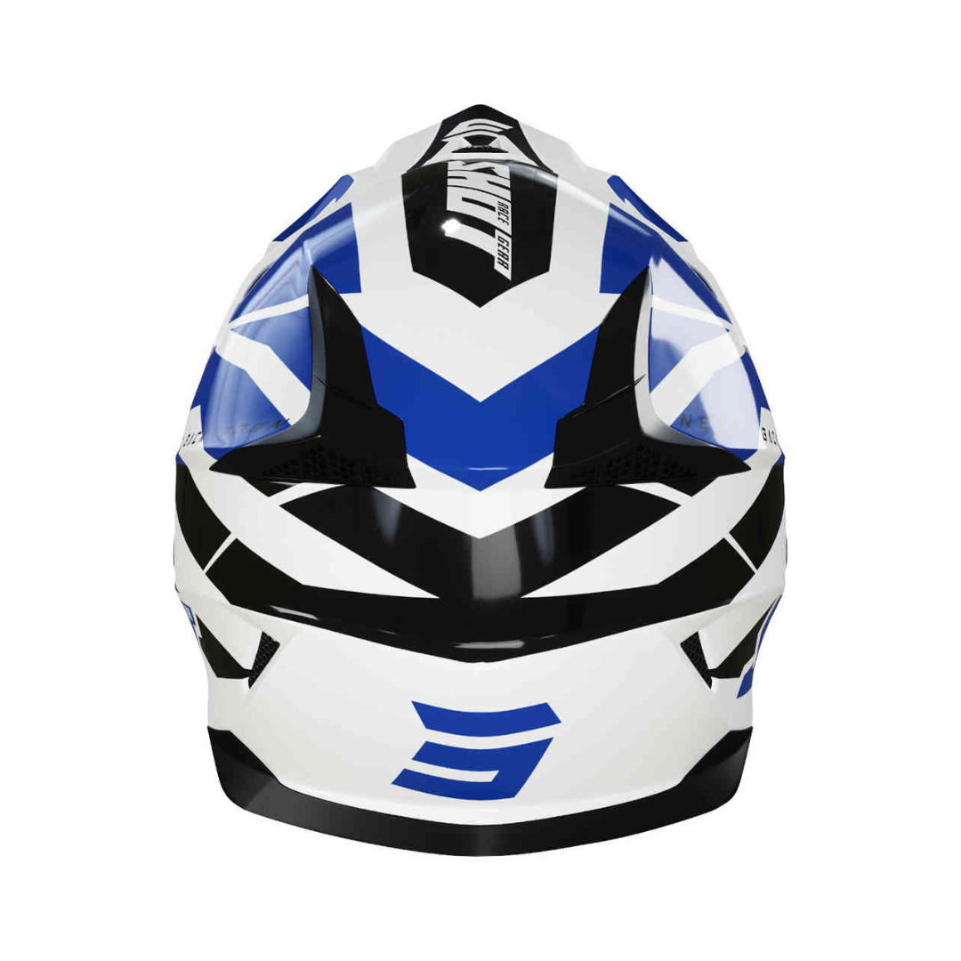 Casco Motocross Shot Pulse Revenge Bianco Blu Nero