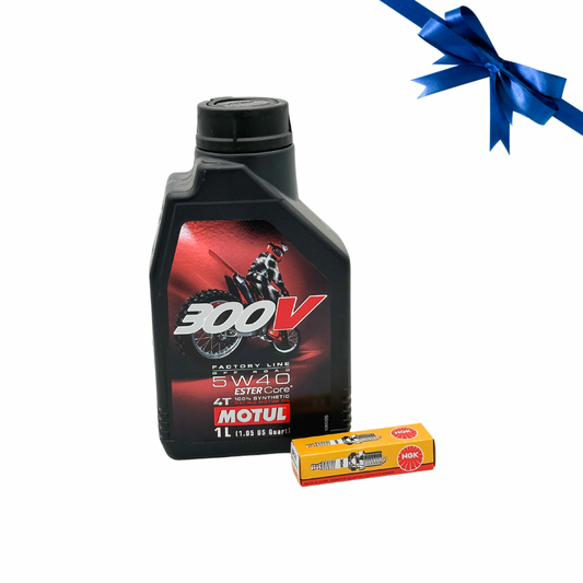 Olio Motore Motul 300v 5W-40 + Candela NGK CR8EK