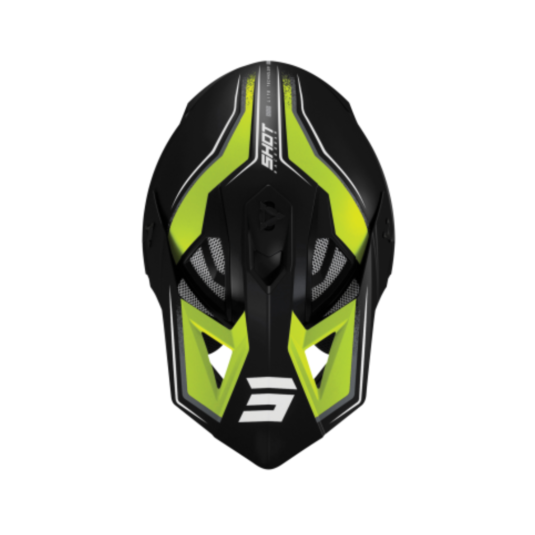 Casco MotoCross Shot Lite Prism Nero giallo fluo