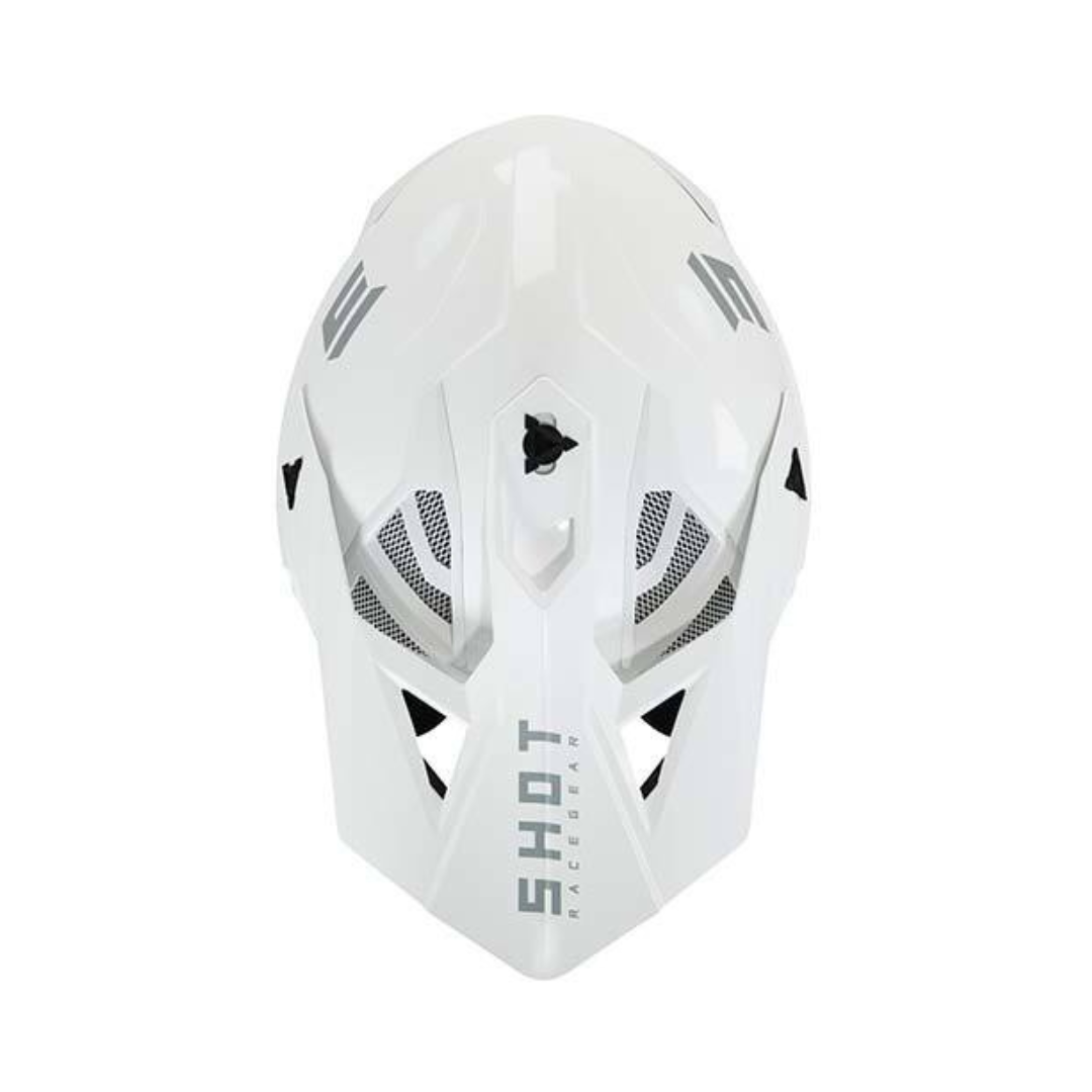 Casco MotoCross Shot Furious Solid Bianco lucido