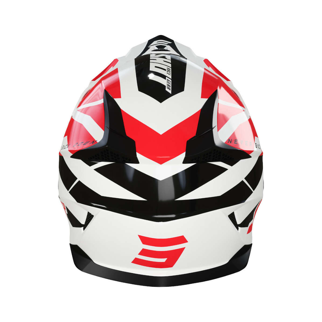 Casco Motocross Bambino Shot Pulse Revenge Rosso Bianco Nero