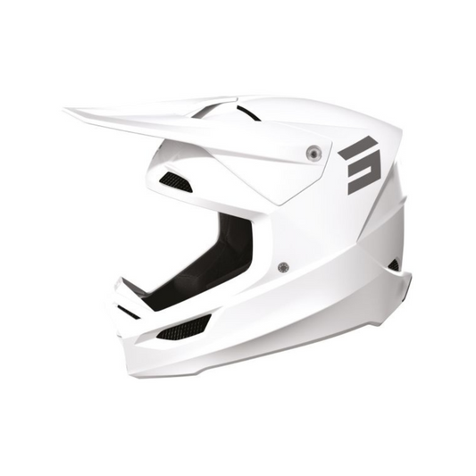 Casco MotoCross Shot Furious Solid Bianco lucido