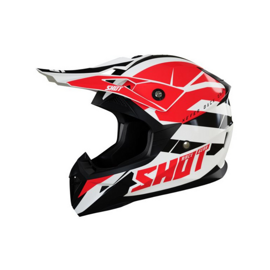 Casco MotoCross Shot Pulse Revenge Rosso-bianco-nero