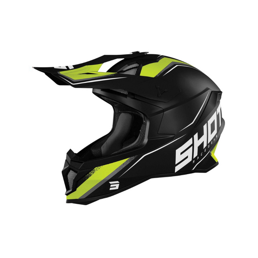 Casco MotoCross Shot Lite Prism Nero giallo fluo