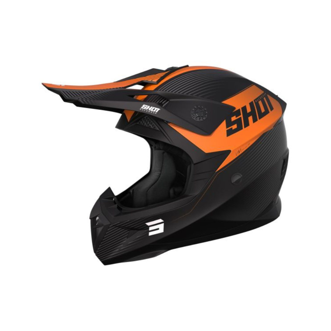 Casco MotoCross Shot Pulse Line Arancio opaco