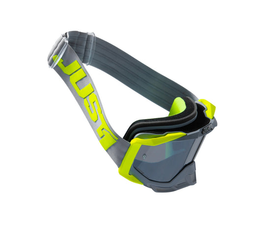 Maschera Motocross Just1 Iris 2.0 grigio giallo fluo