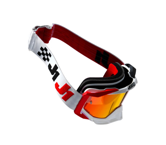 Maschera Motocross Just1 Iris 2.0 rosso bianco