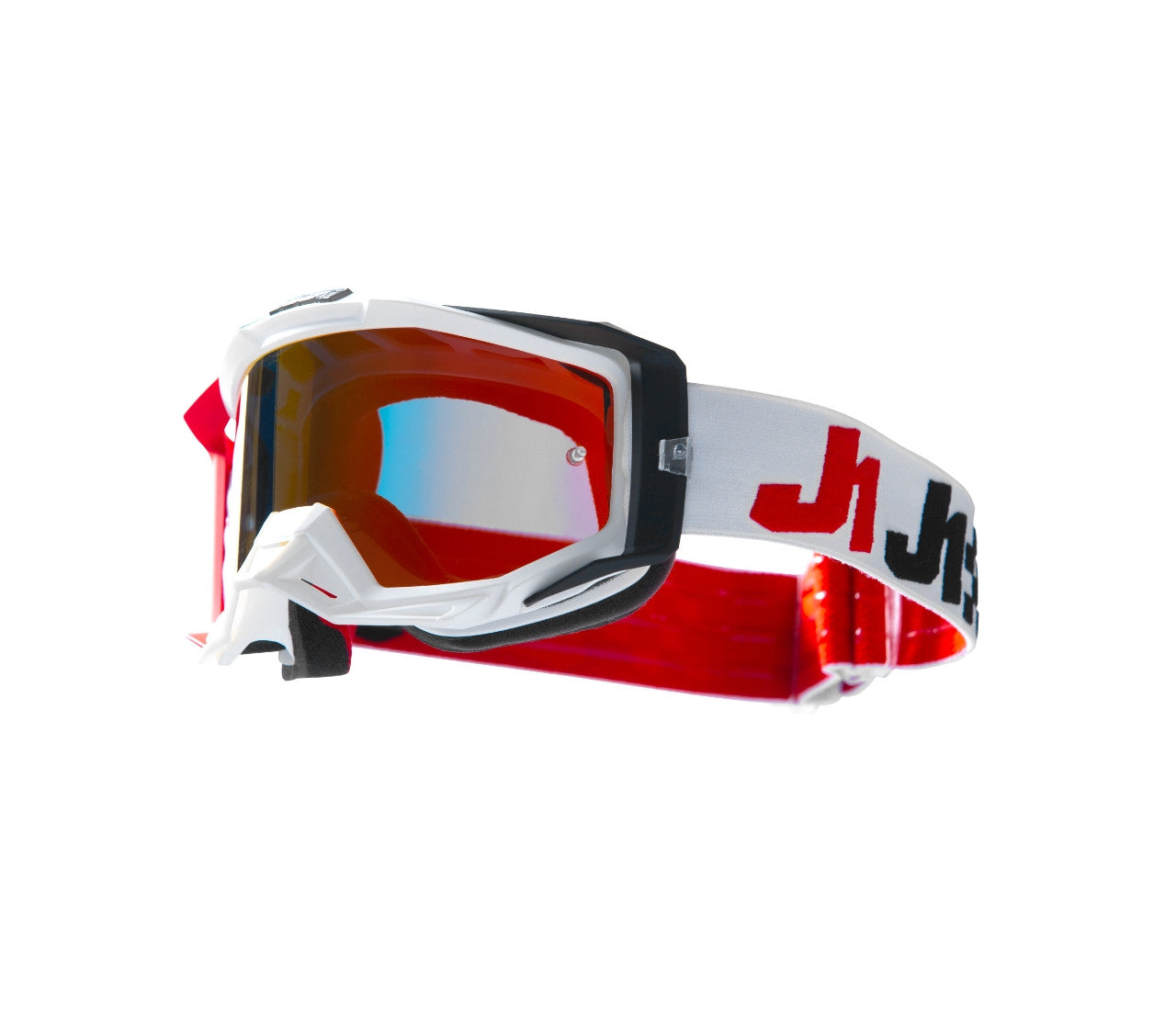 Maschera Motocross Just1 Iris 2.0 rosso bianco