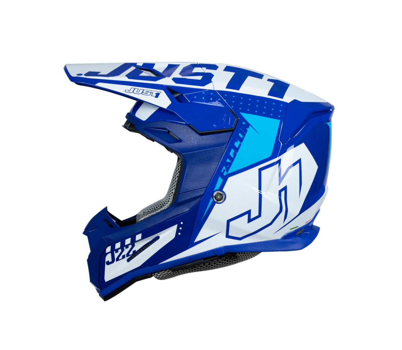 Casco Motocross Just1 J22-F Falcon Blu/Bianco