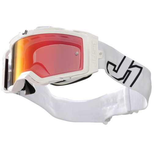 Maschera Motocross Just1 Nerve Prime Bianco