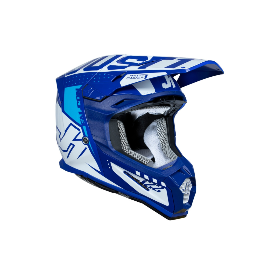 Casco Motocross Just1 J22-F Falcon Blu/Bianco