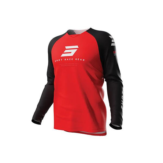 Maglia Motocross Bambino Shot Raw Escape Rosso