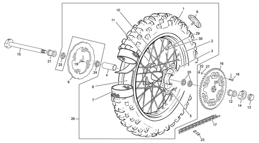 Ricambi Ruota Posteriore Sherco tutti i modelli fino a 2023