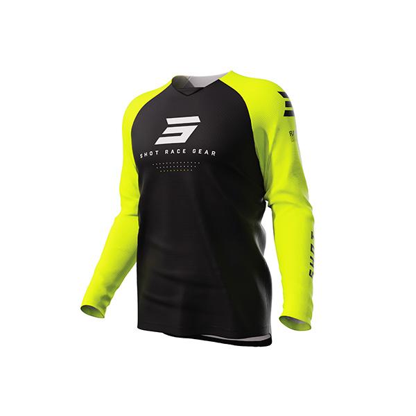 Maglia Motocross Shot Raw Escape Giallo fluo