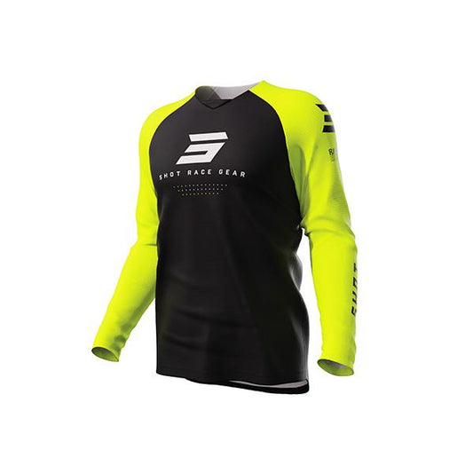 Maglia Motocross Shot Raw Escape Giallo fluo