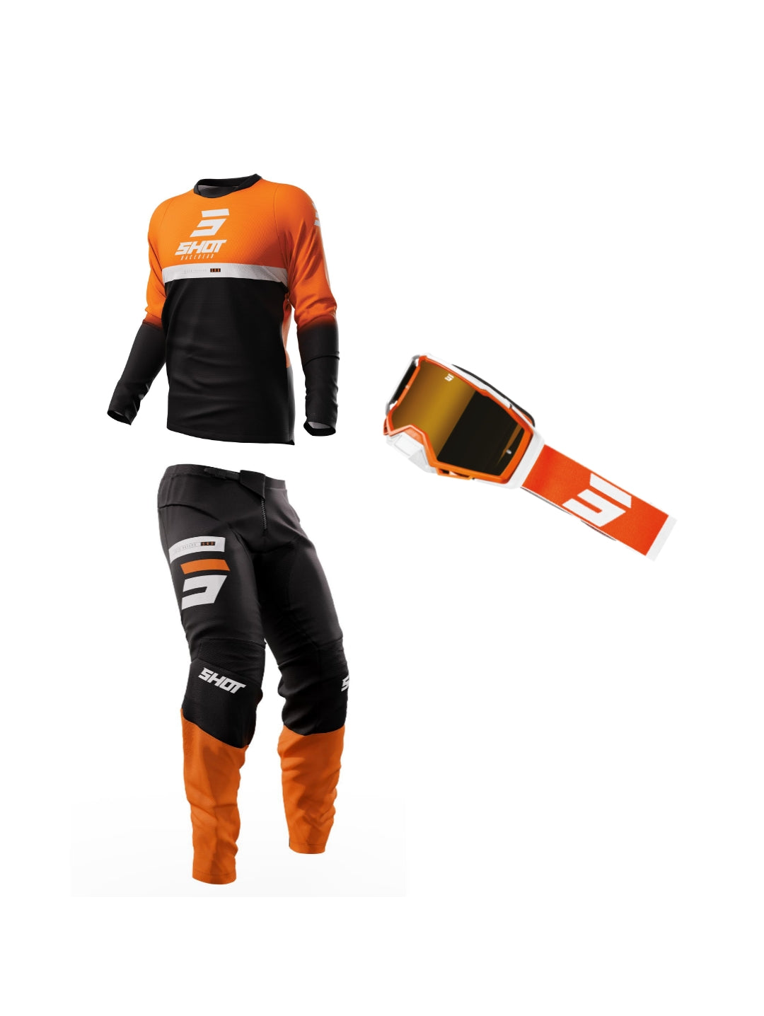 Completo Motocross Shot Devo Reflex + Maschera Shot Core