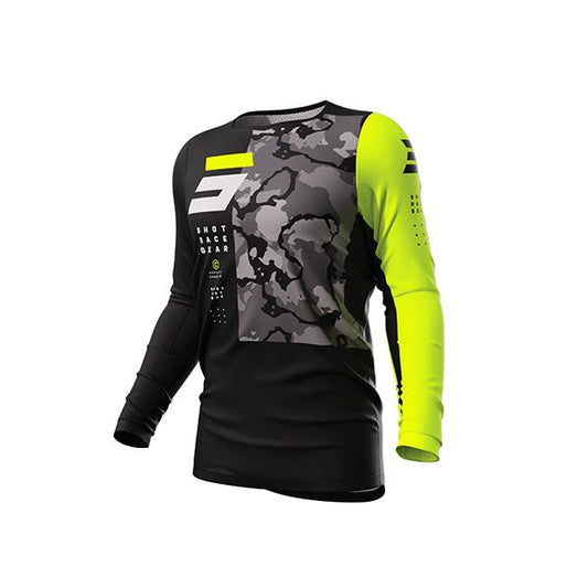 Maglia Motocross Shot Contact Camo 2.0 Giallo fluo